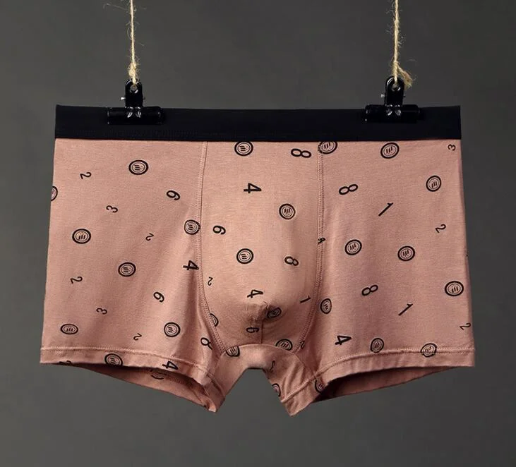 Cotton Print Underwear Boxer Briefs for Men