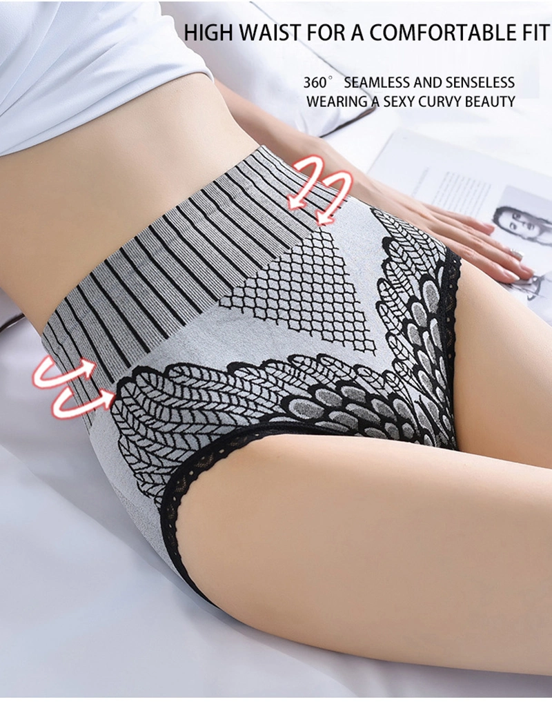 High Waist Panties Abdomen Cotton Crotch Large Size Ladies Pants Body Shapewear