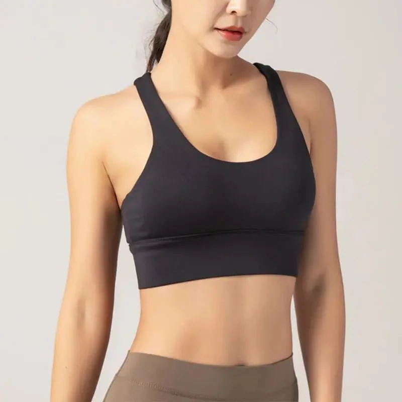 High Quality Designer Custom Nylon Spandex Fitness Yoga Wear Gym Workout Strap Sports Bra for Women