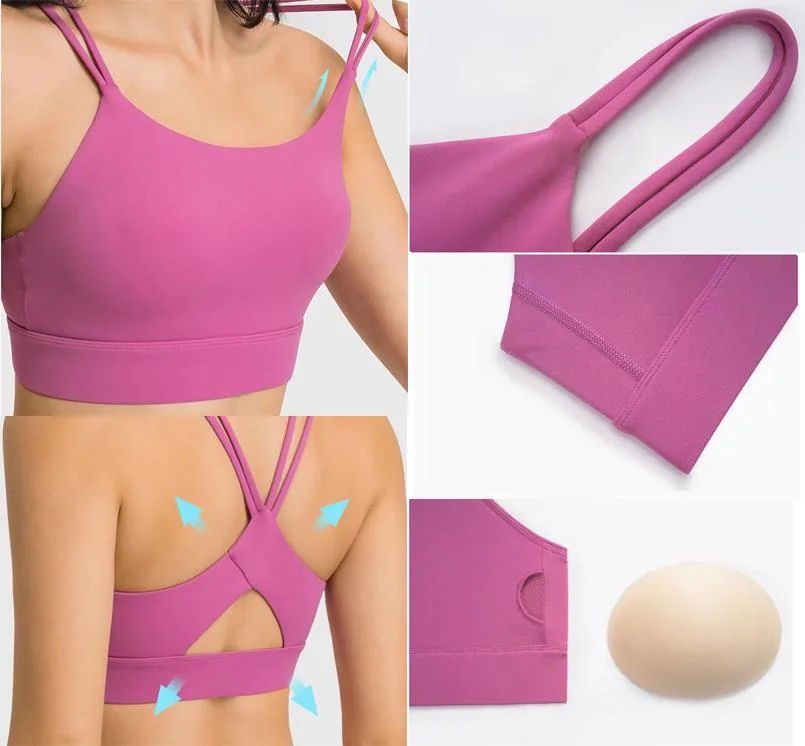 New Style Sexy Multi Strap Cross Back Yoga Underwear Women Shockproof Running Sports Yoga Bra